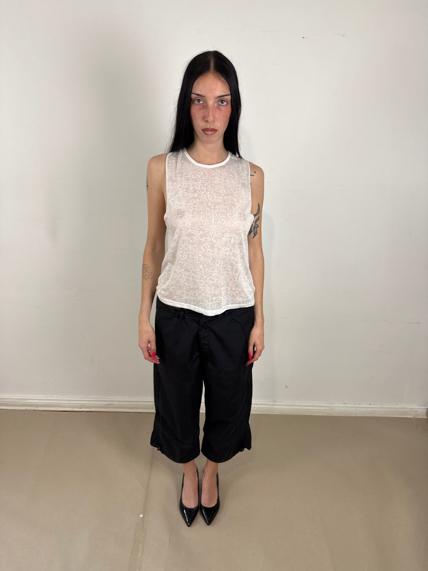 2000s sheer white top