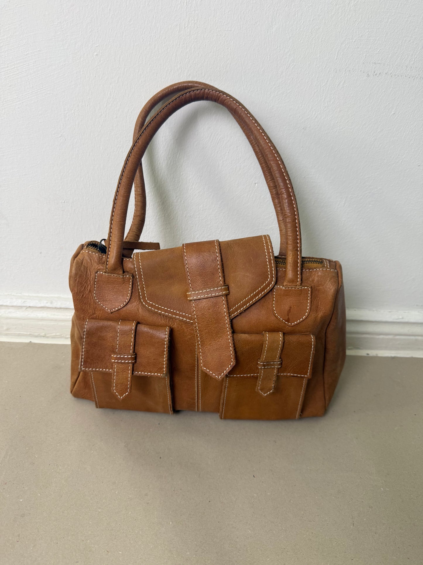 2000s brown leather bag