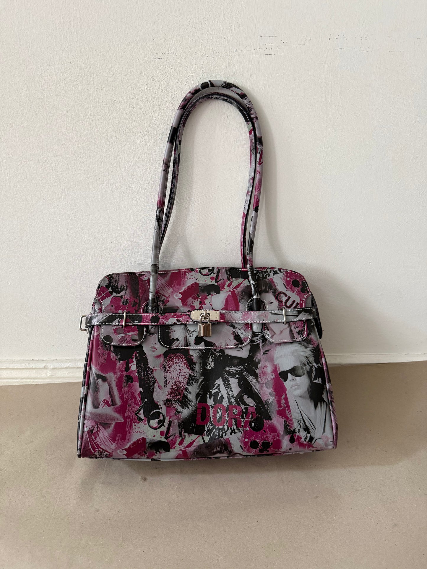2000s big leather firkin bag
