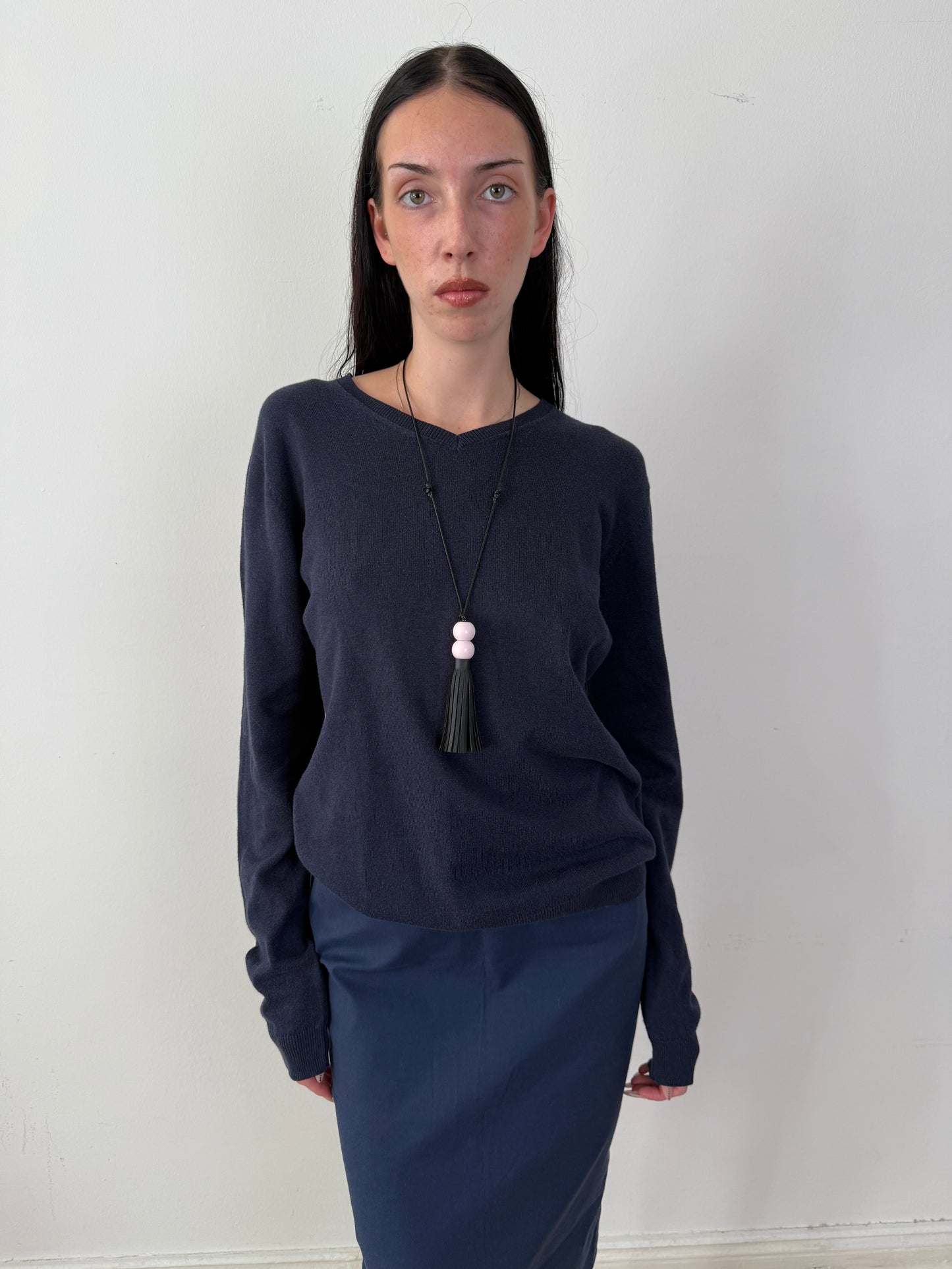 2000s light vneck sweater