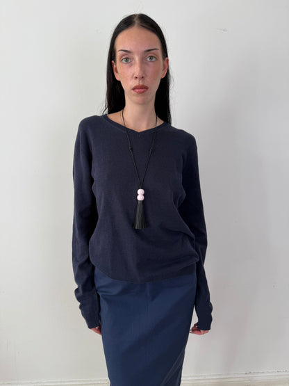 2000s light vneck sweater