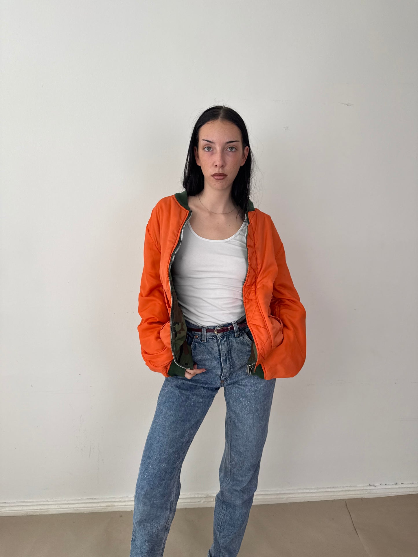 2000s camo bomber jacket