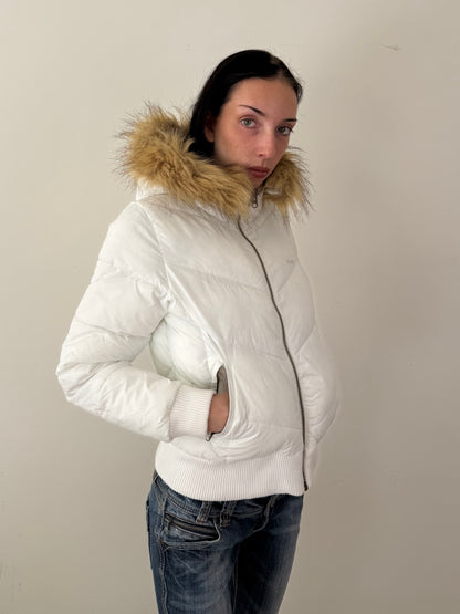 2000s fur hood puffer jacket