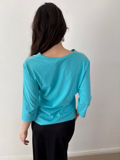 2000s aquamarine turquoise longsleeve