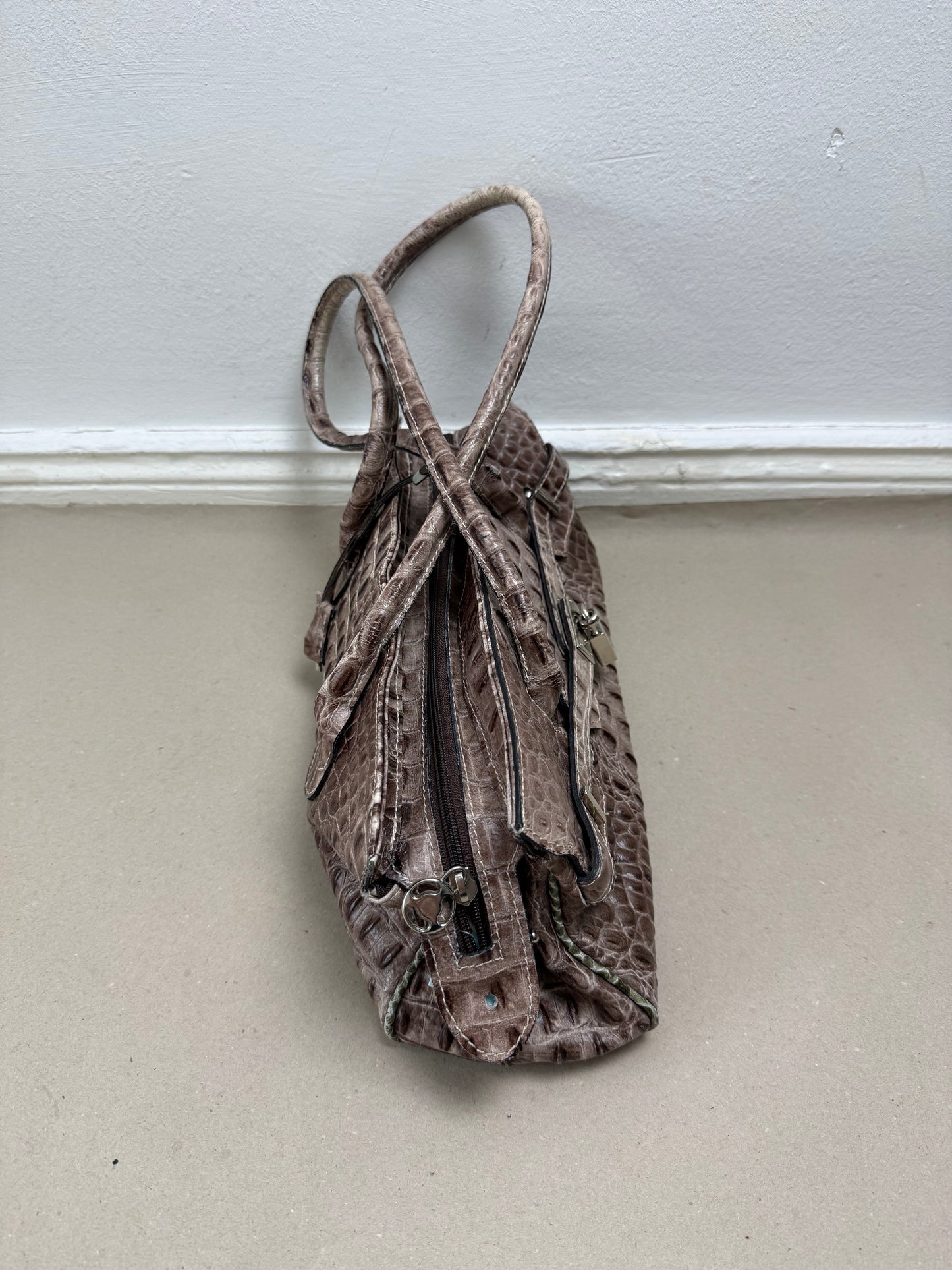 2000s mini leather firkin bag plum rose