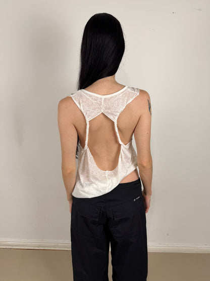 2000s sheer white top