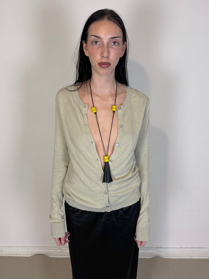 2000s lime cardigan top