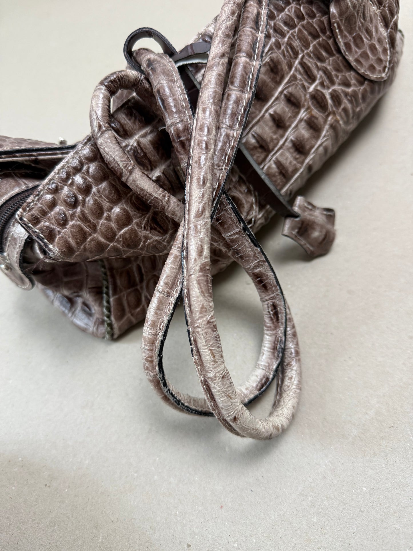 2000s mini leather firkin bag plum rose