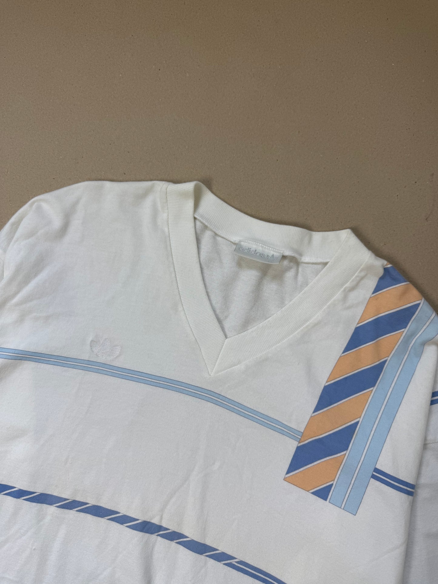 1980s adidas v neck sweater