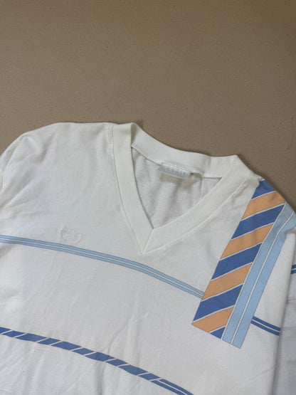 1980s adidas v neck sweater