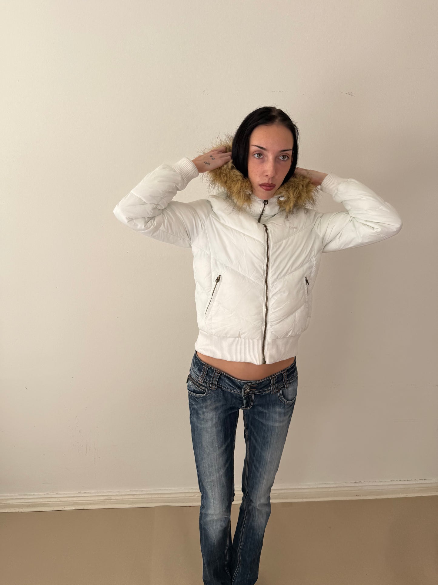 2000s fur hood puffer jacket