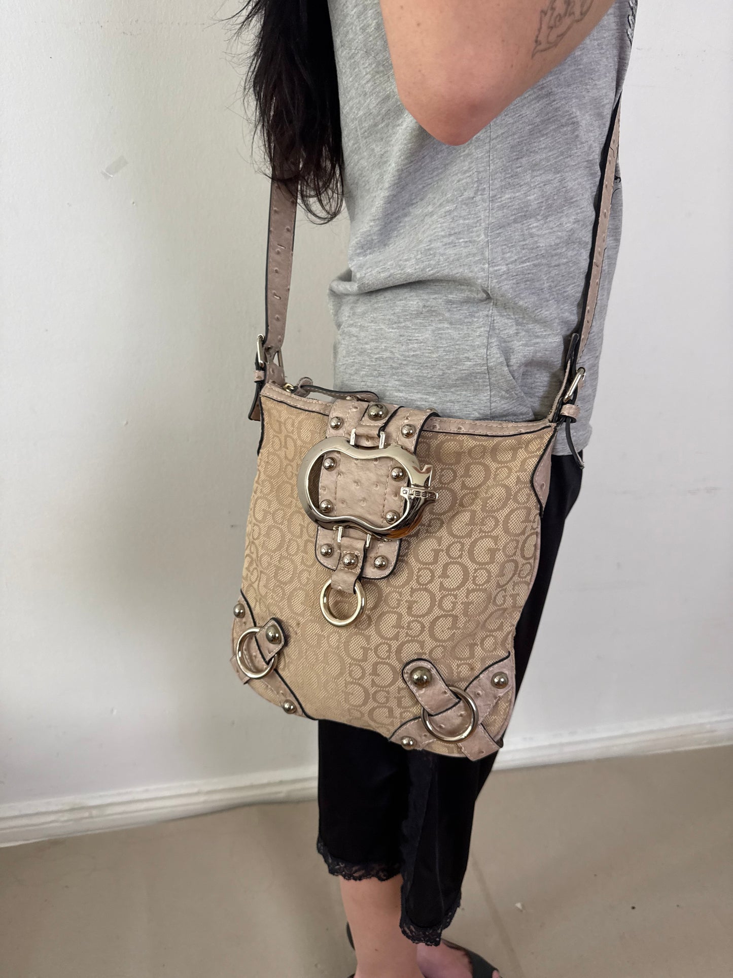 2000s Guess Monogram Crossbody Bag