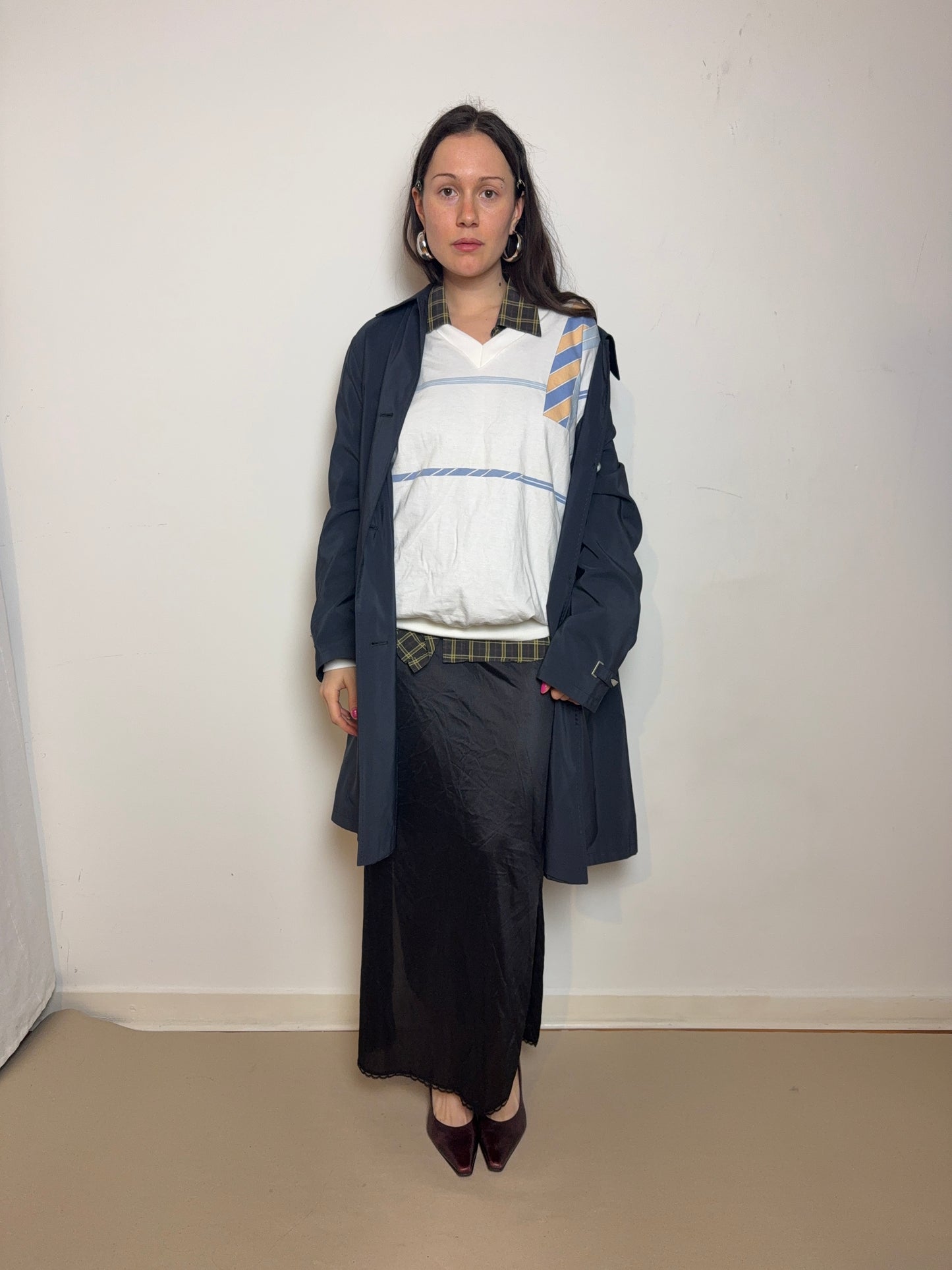 1990s blue trench coat