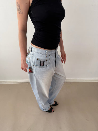 1990s PATCH JEANS