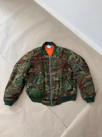 2000s camo bomber jacket