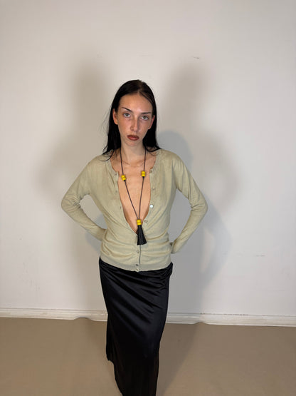 2000s lime cardigan top