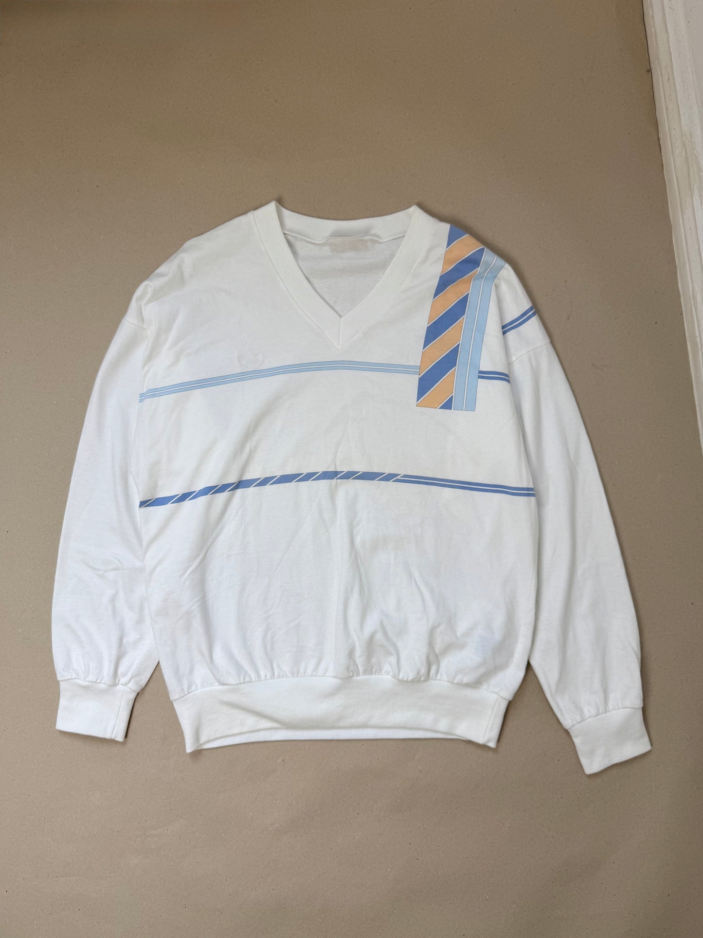 1980s adidas v neck sweater