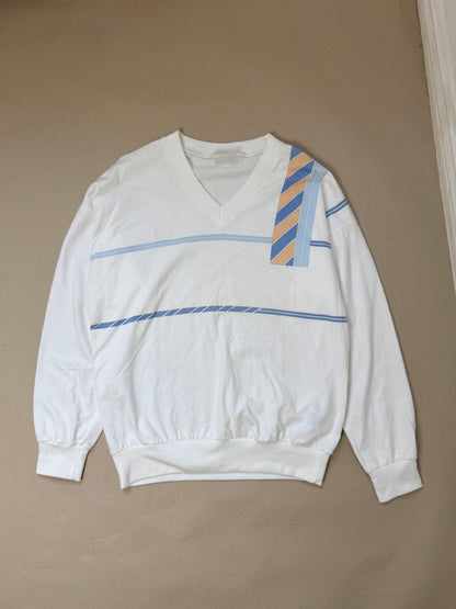 1980s adidas v neck sweater