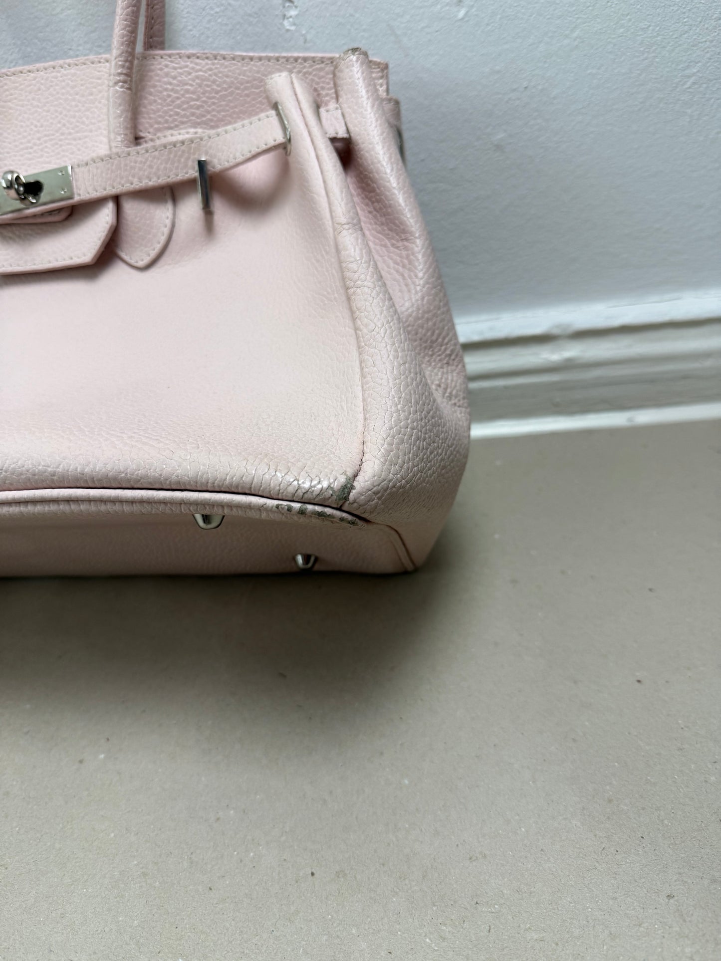 2000s leather firkin bag rose