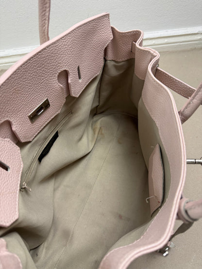 2000s leather firkin bag rose