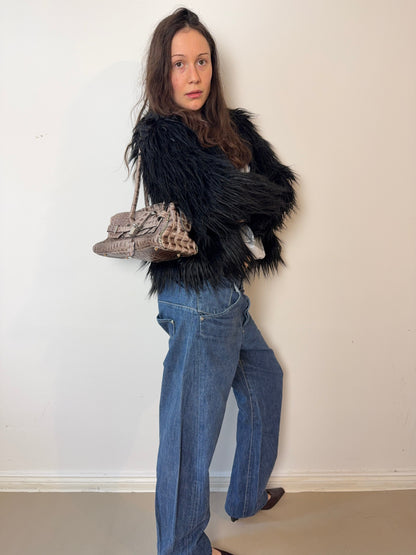 2000s mini leather firkin bag plum rose