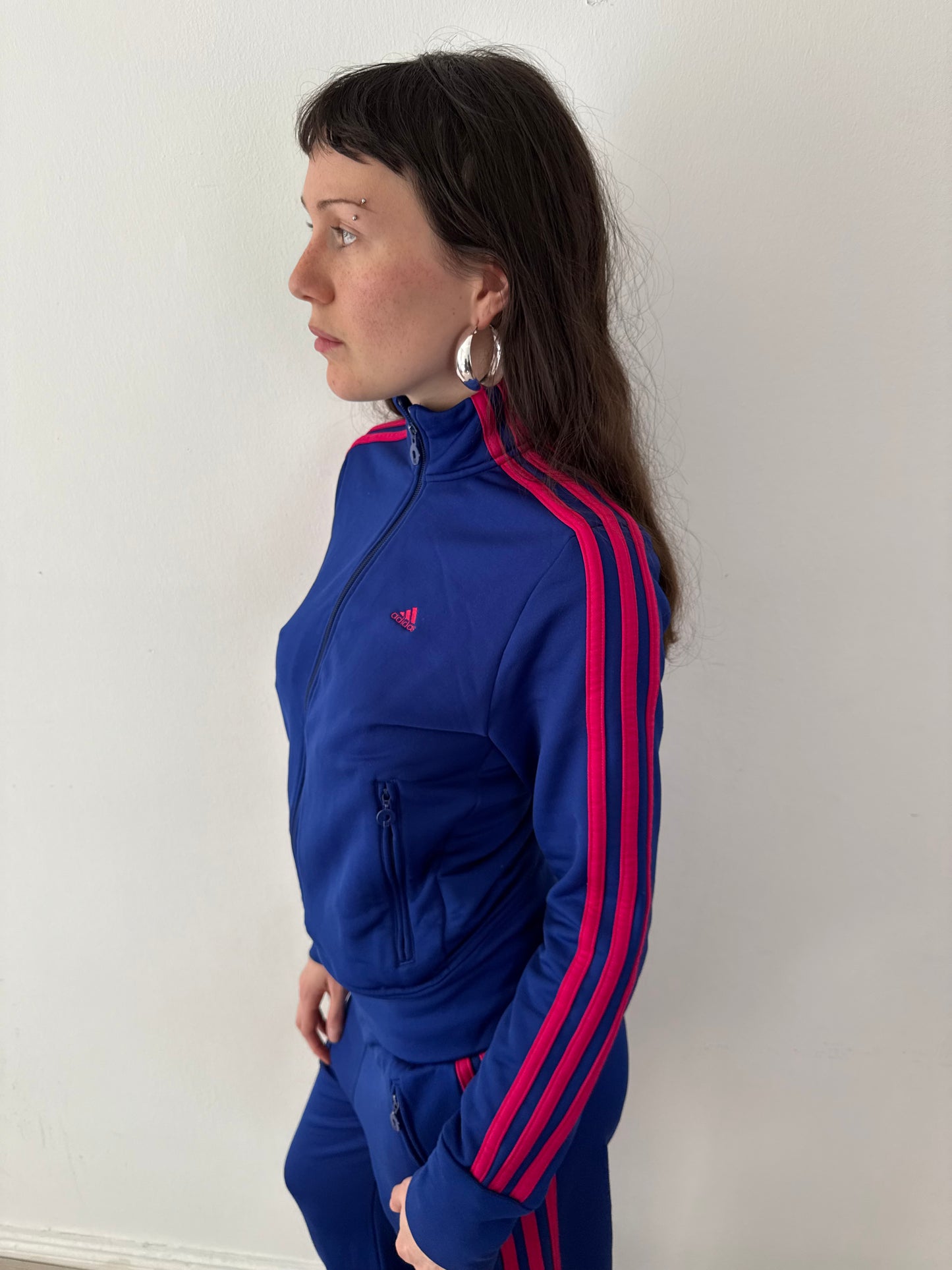2000s full adidas tracksuit pink blue