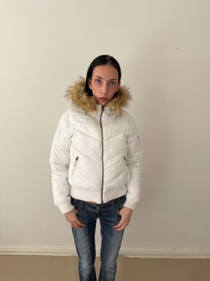 2000s fur hood puffer jacket