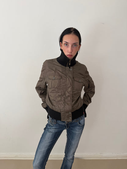 2000s cropped bomber jacket