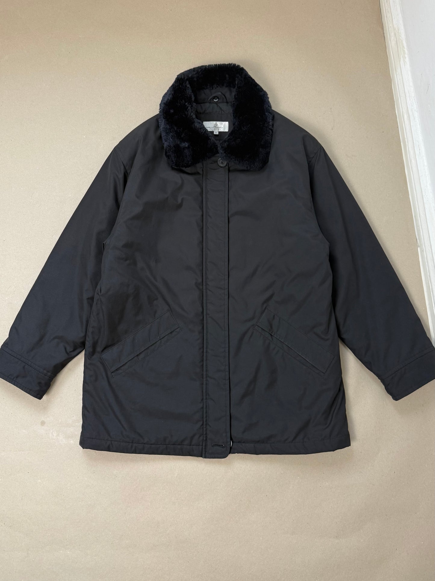 1990s fur collar coat