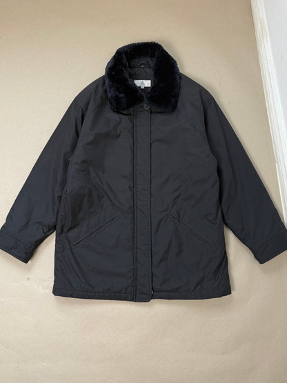 1990s fur collar coat