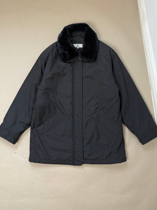 1990s fur collar coat