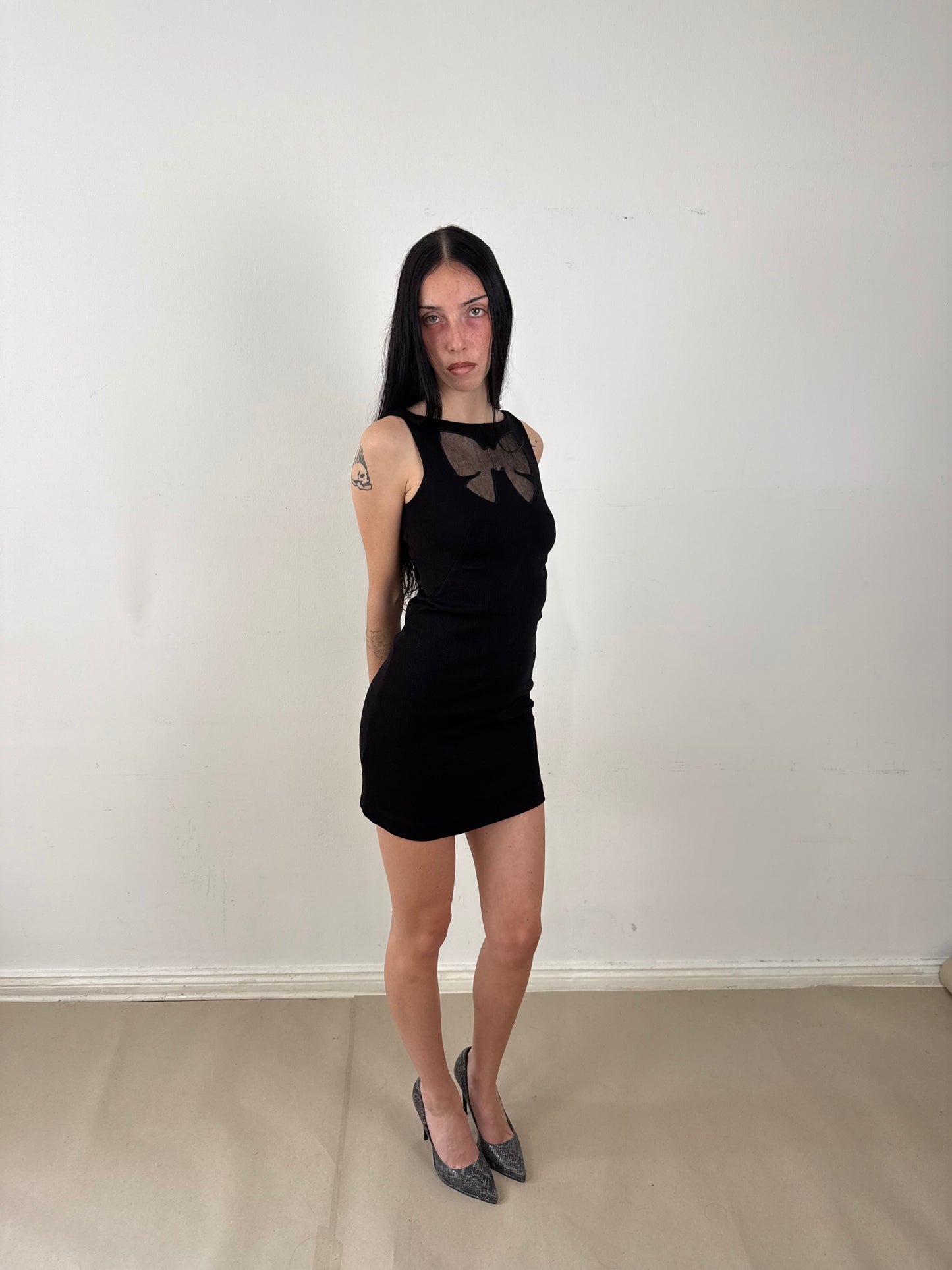 1990s Moschino mini dress black