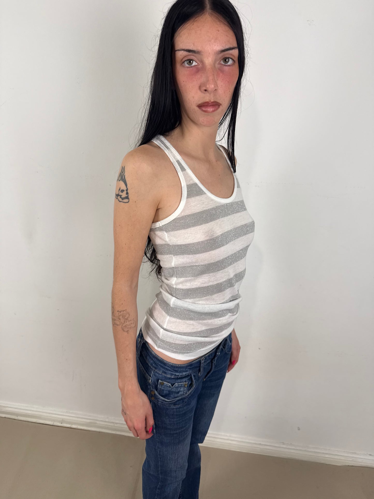 2000s striped tank top