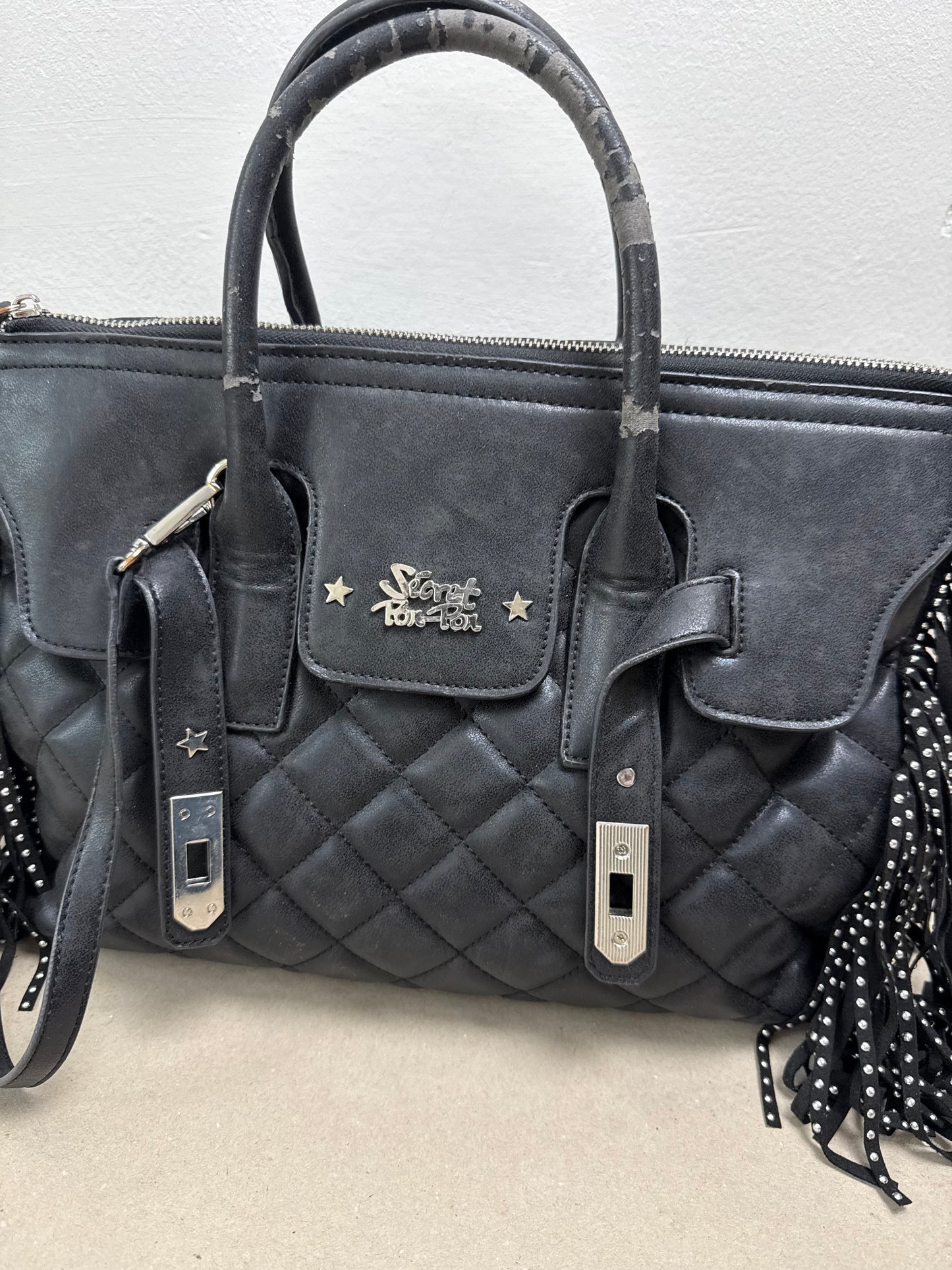 2000s fringe firkin bag black