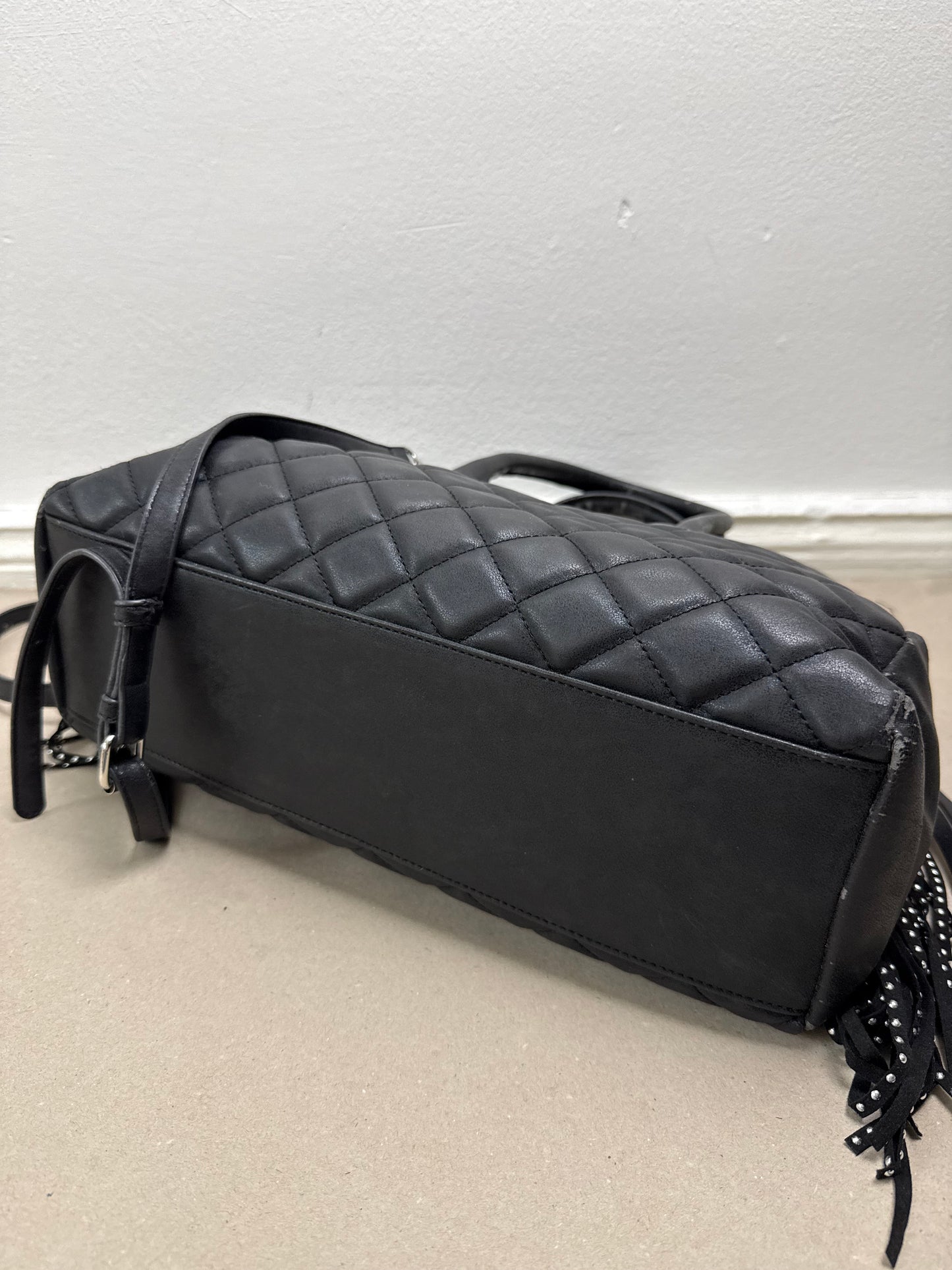 2000s fringe firkin bag black