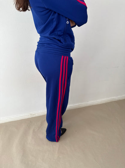 2000s full adidas tracksuit pink blue