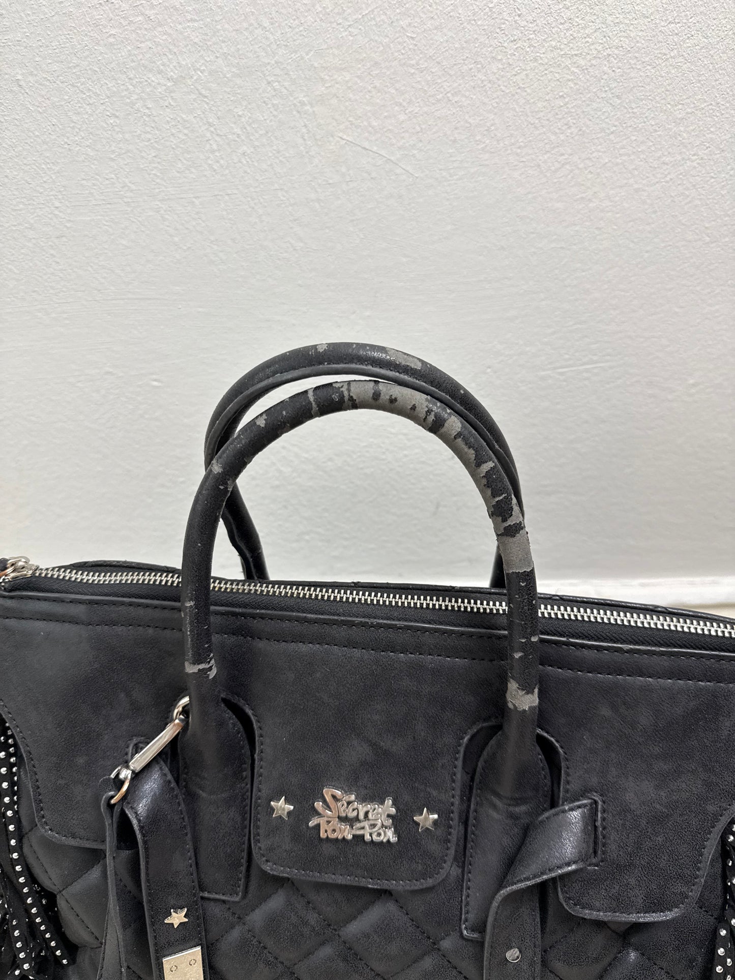 2000s fringe firkin bag black