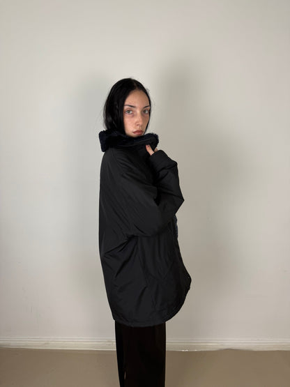 1990s fur collar coat