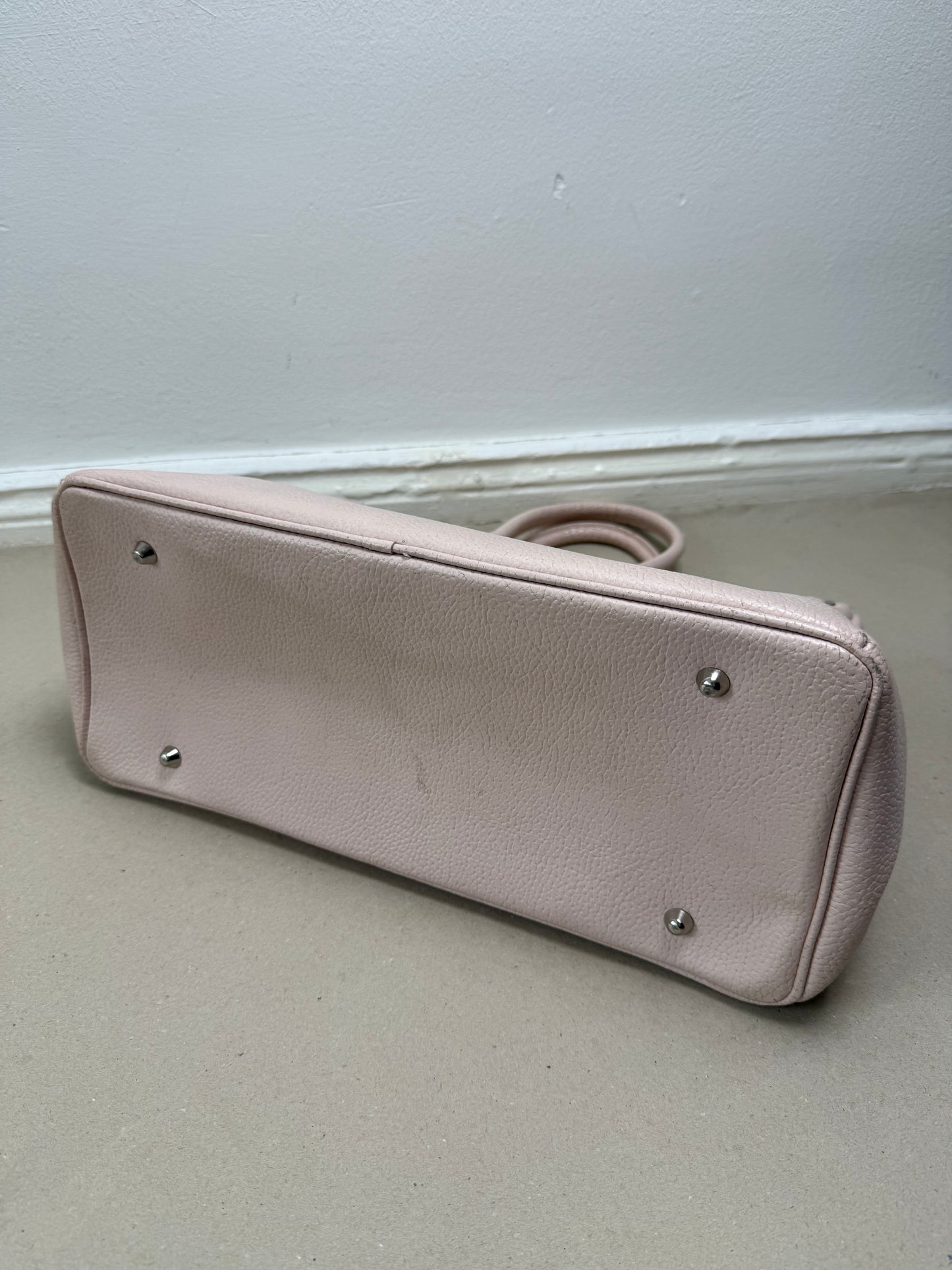 2000s leather firkin bag rose