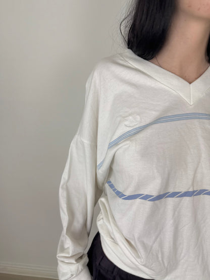 1980s adidas v neck sweater