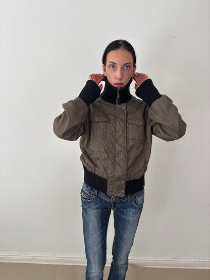 2000s cropped bomber jacket