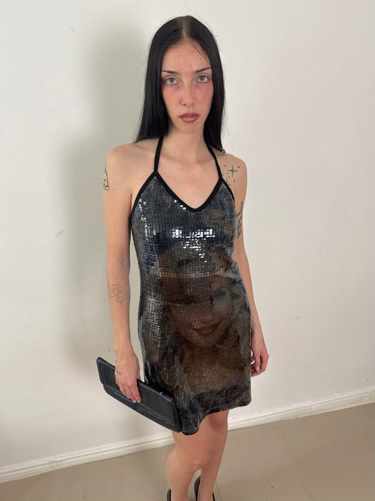 2000s sequin mini dress