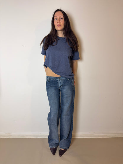 2000s ultra low waist jeans