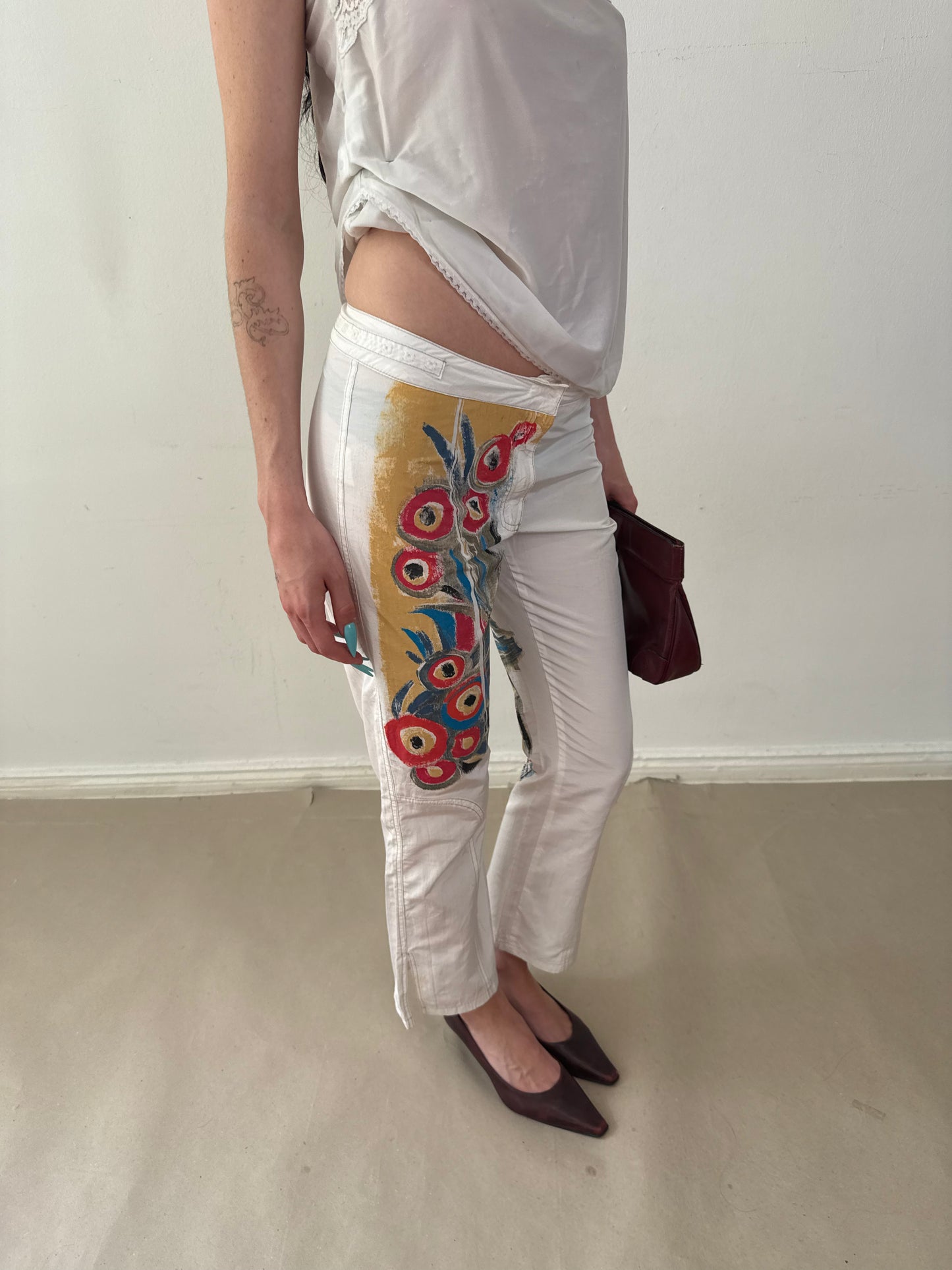 1990s FLOWER CAPRIS PANTS