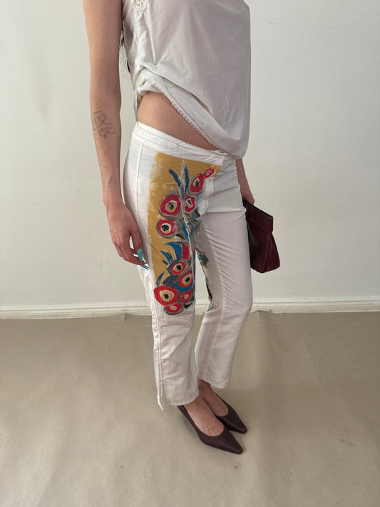 1990s FLOWER CAPRIS PANTS