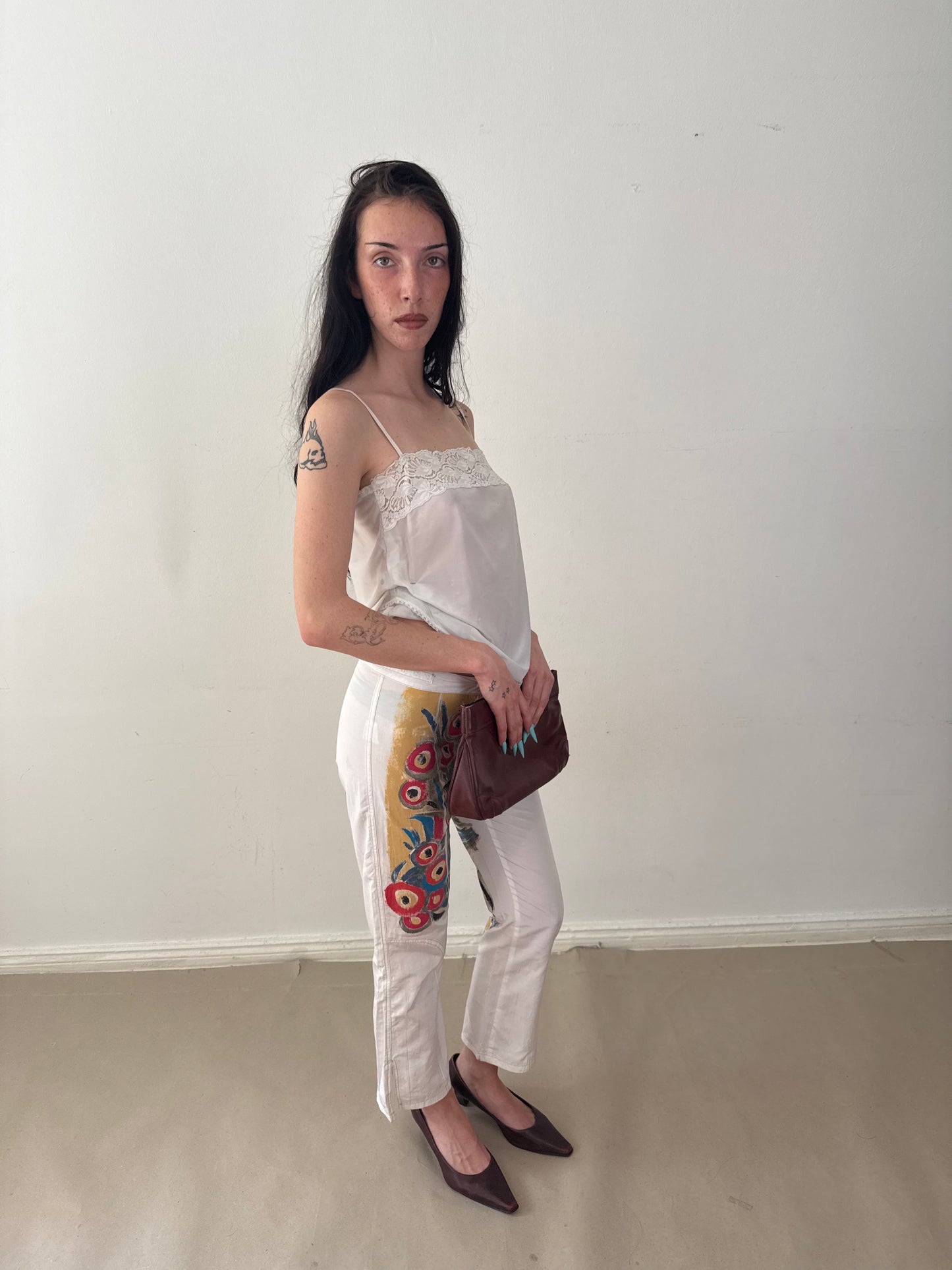 1990s FLOWER CAPRIS PANTS