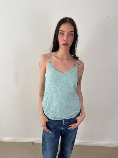 2000s TEAL LACE CAMI