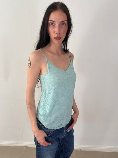 2000s TEAL LACE CAMI