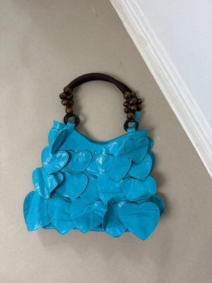 2000s beaded turqoise bag