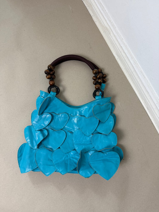 2000s beaded turqoise bag